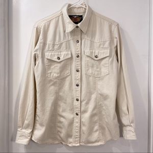 Vintage Harley Davidson Embroidered Shirt